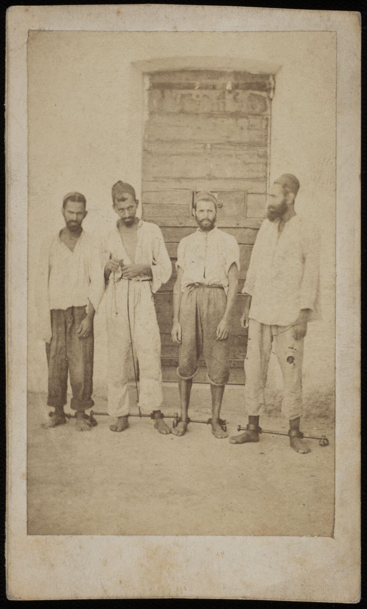 Four Shackled Prisoners Vintage Portrait