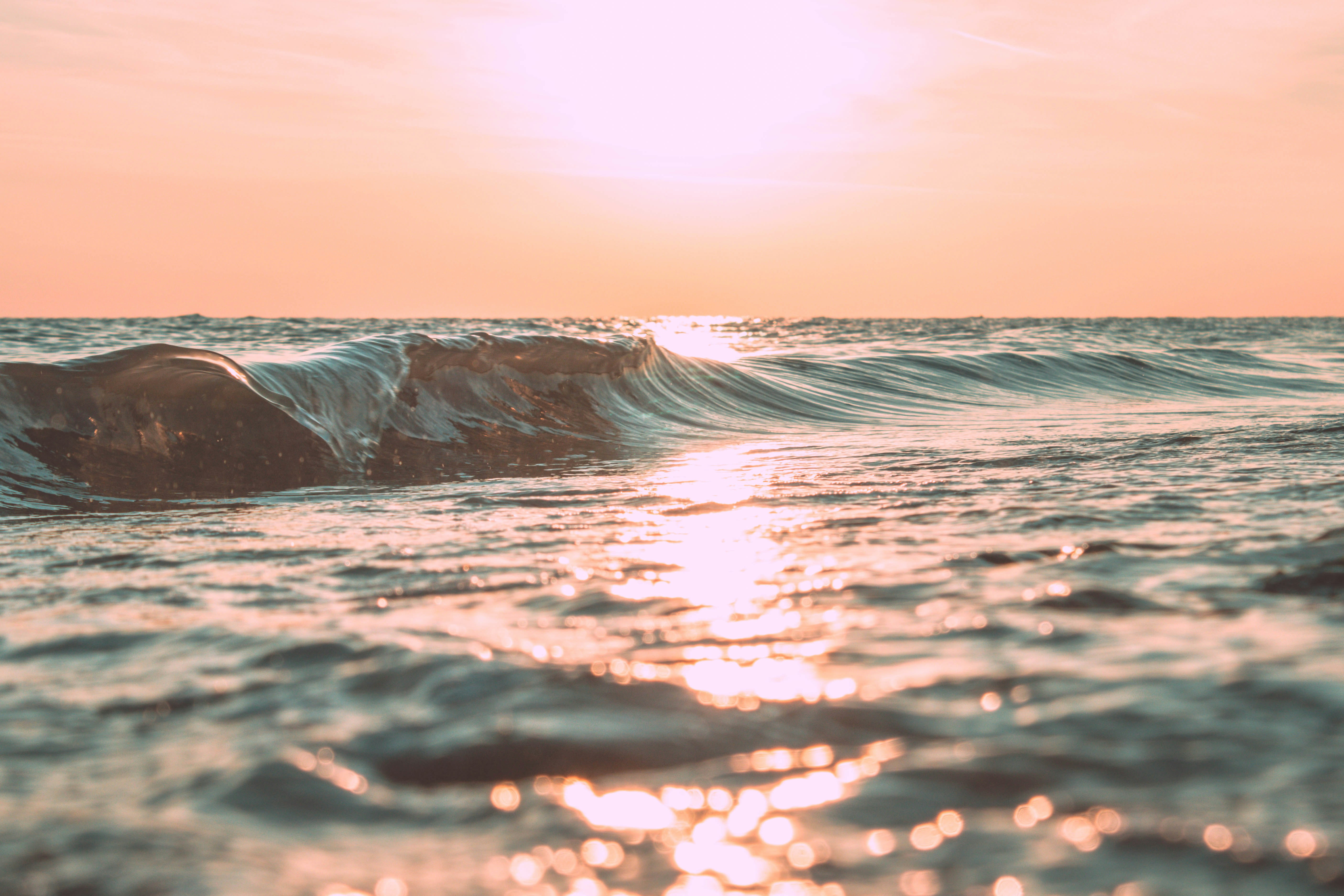 Ocean Wave at Sunset