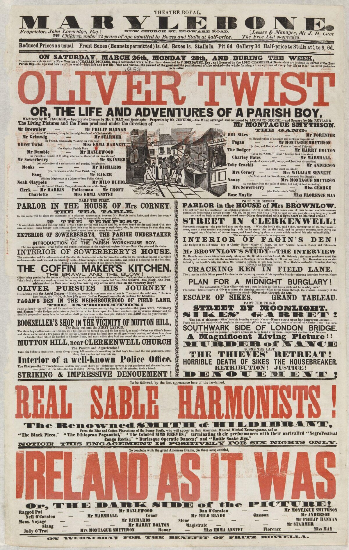 19th Century Oliver Twist Playbill