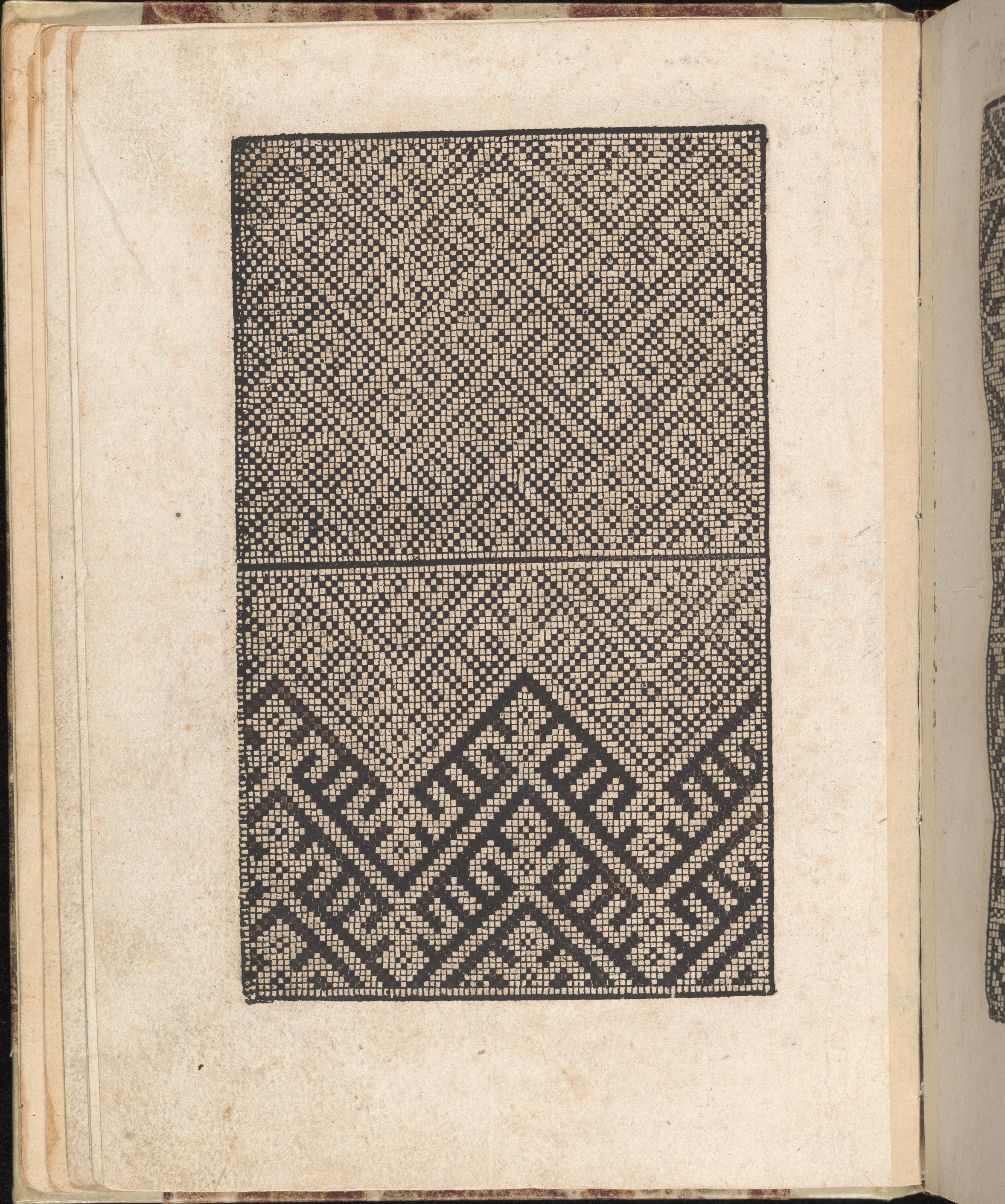 Vintage Embroidery Grid Pattern on Book Page