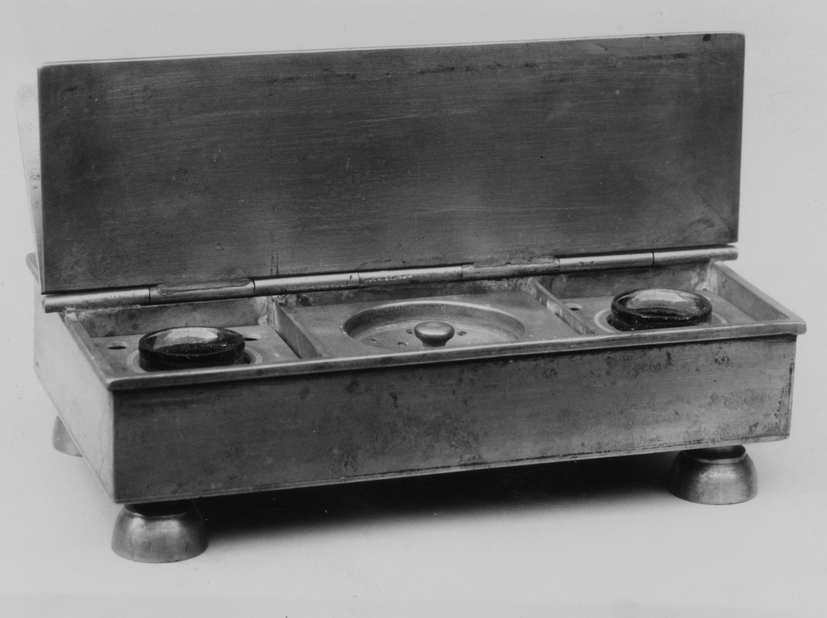 Antique Open Metal Lab Staining Box