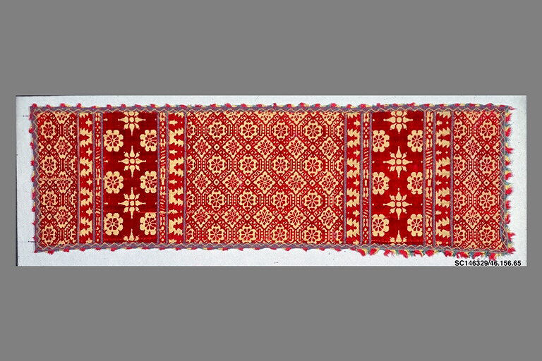 Red Floral Pattern Woven Textile