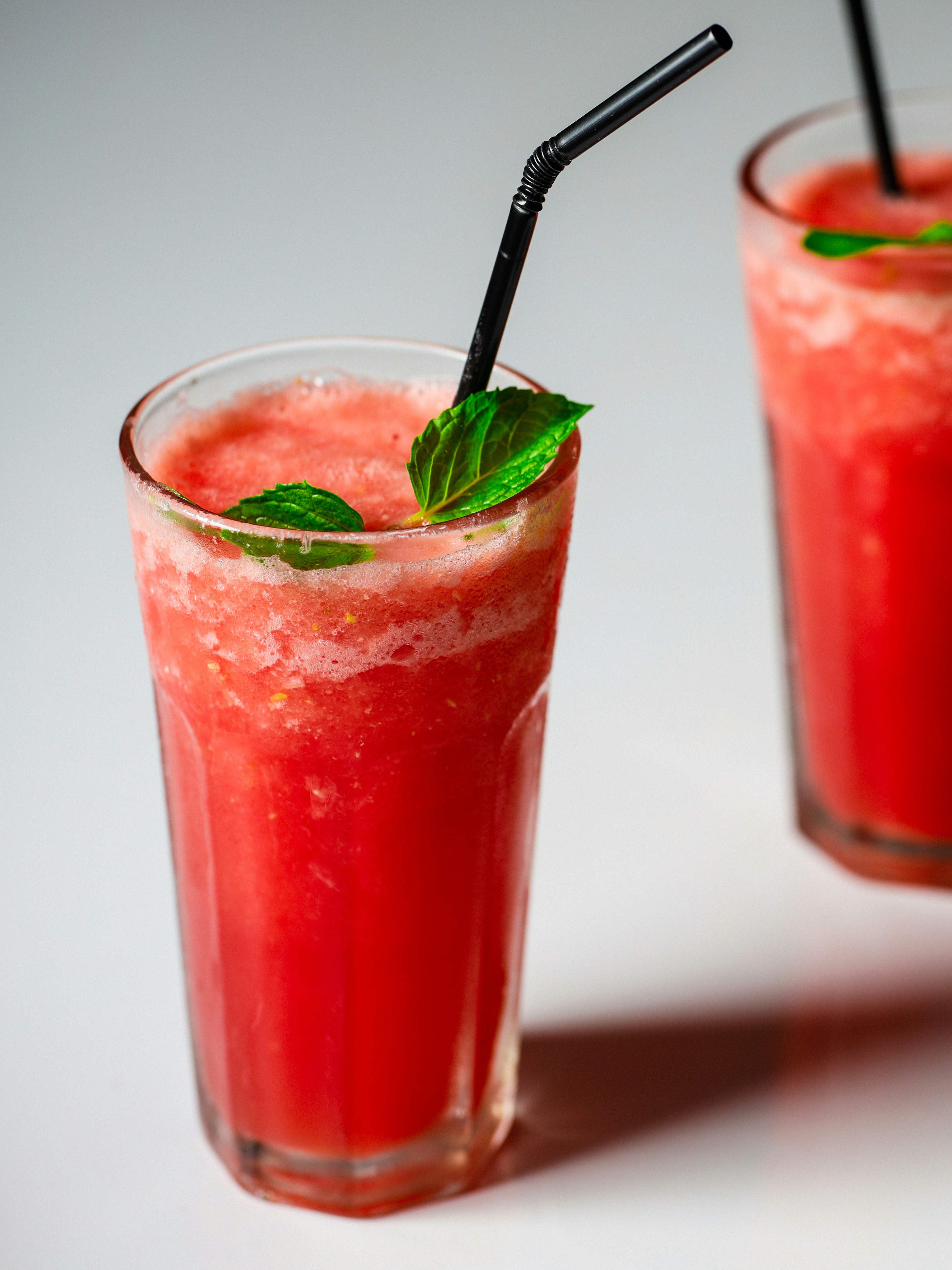 Watermelon Slush Drinks with Mint