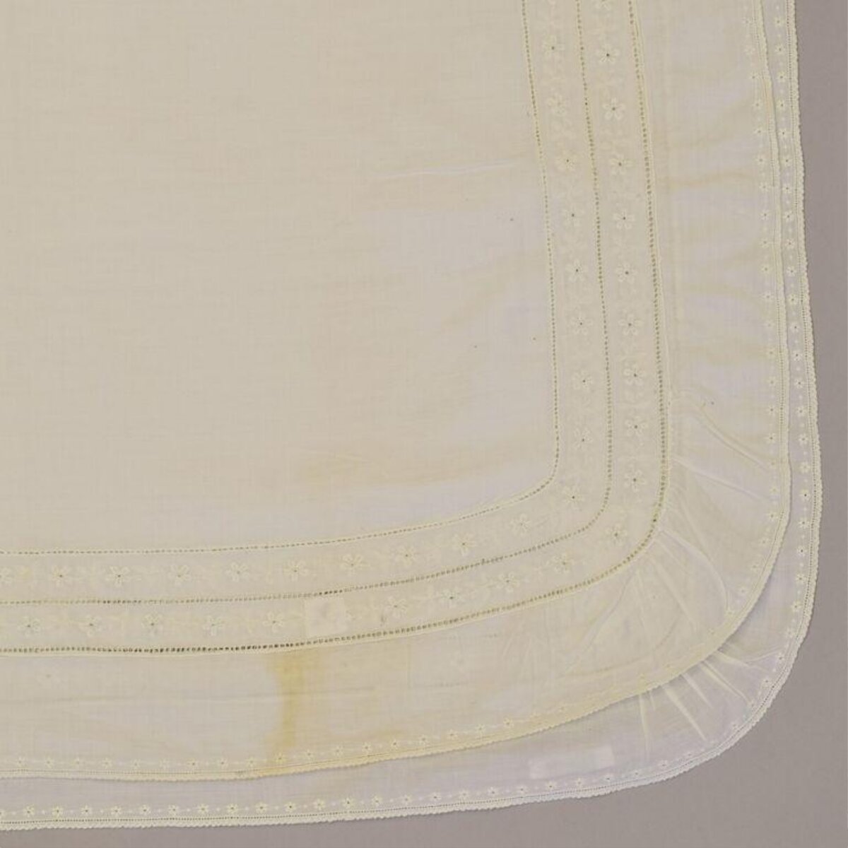 Vintage Embroidered Linen Tablecloth