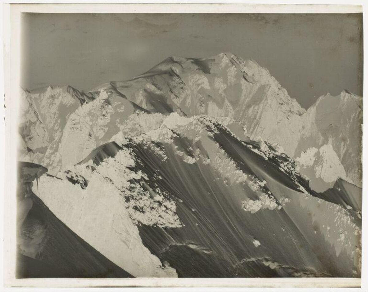 Vintage Snow-capped Mountain Range