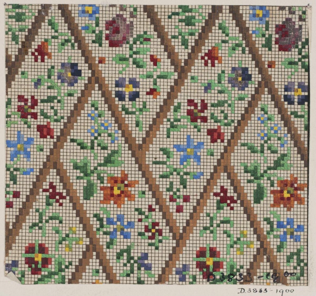 Vintage Floral Cross-stitch Pattern