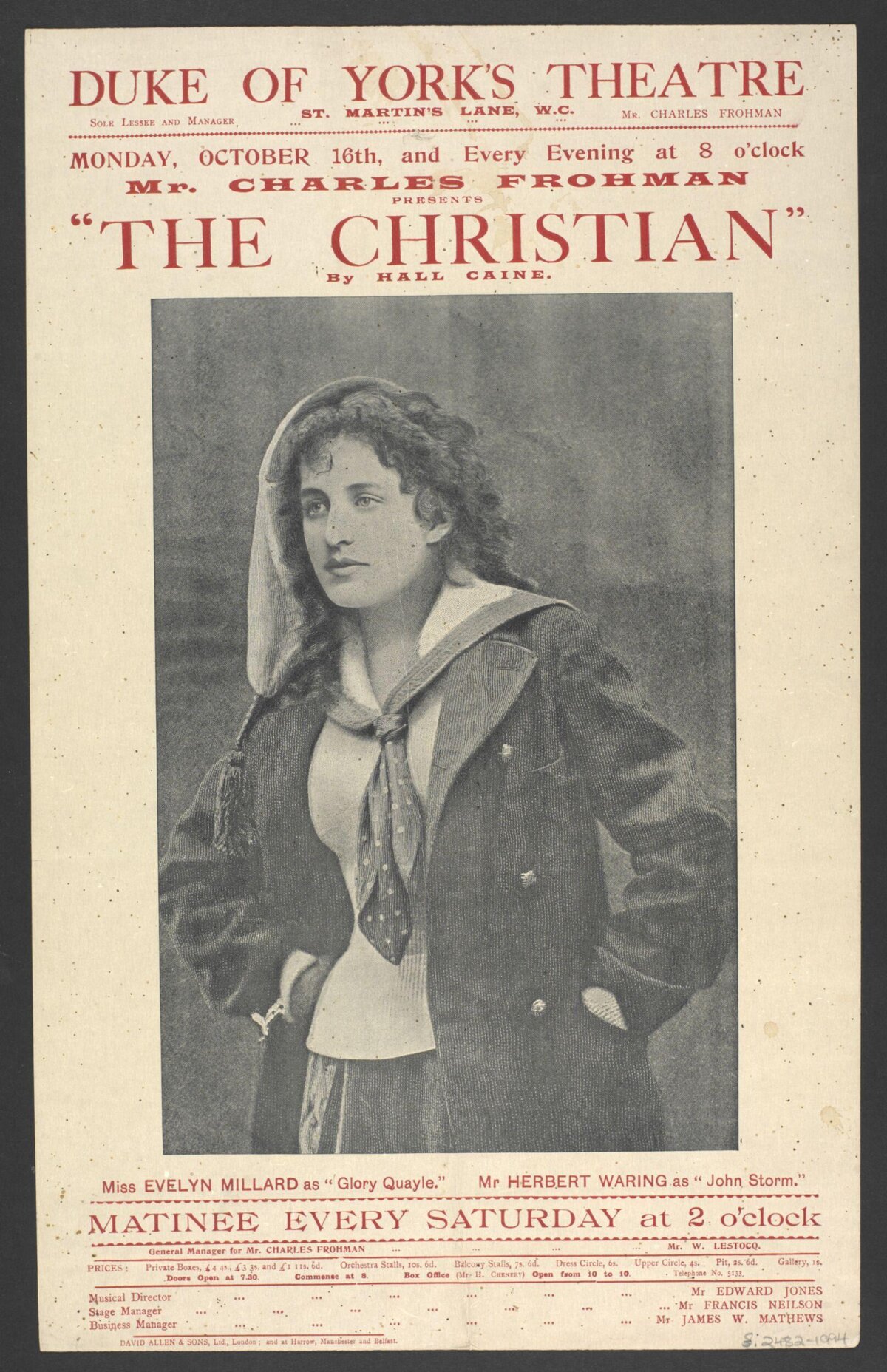 Vintage The Christian Theatre Playbill