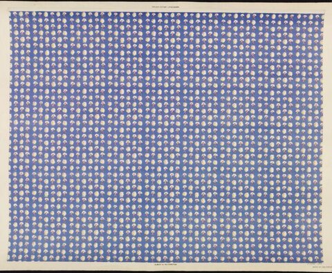 Repeating Small Flower Pattern on Blue