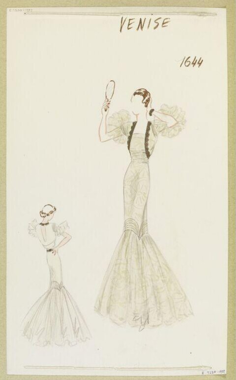 Venise Mermaid Gown Fashion Sketch