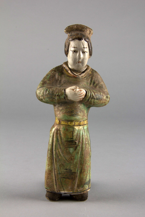 Ancient Green Glazed Pottery Figure