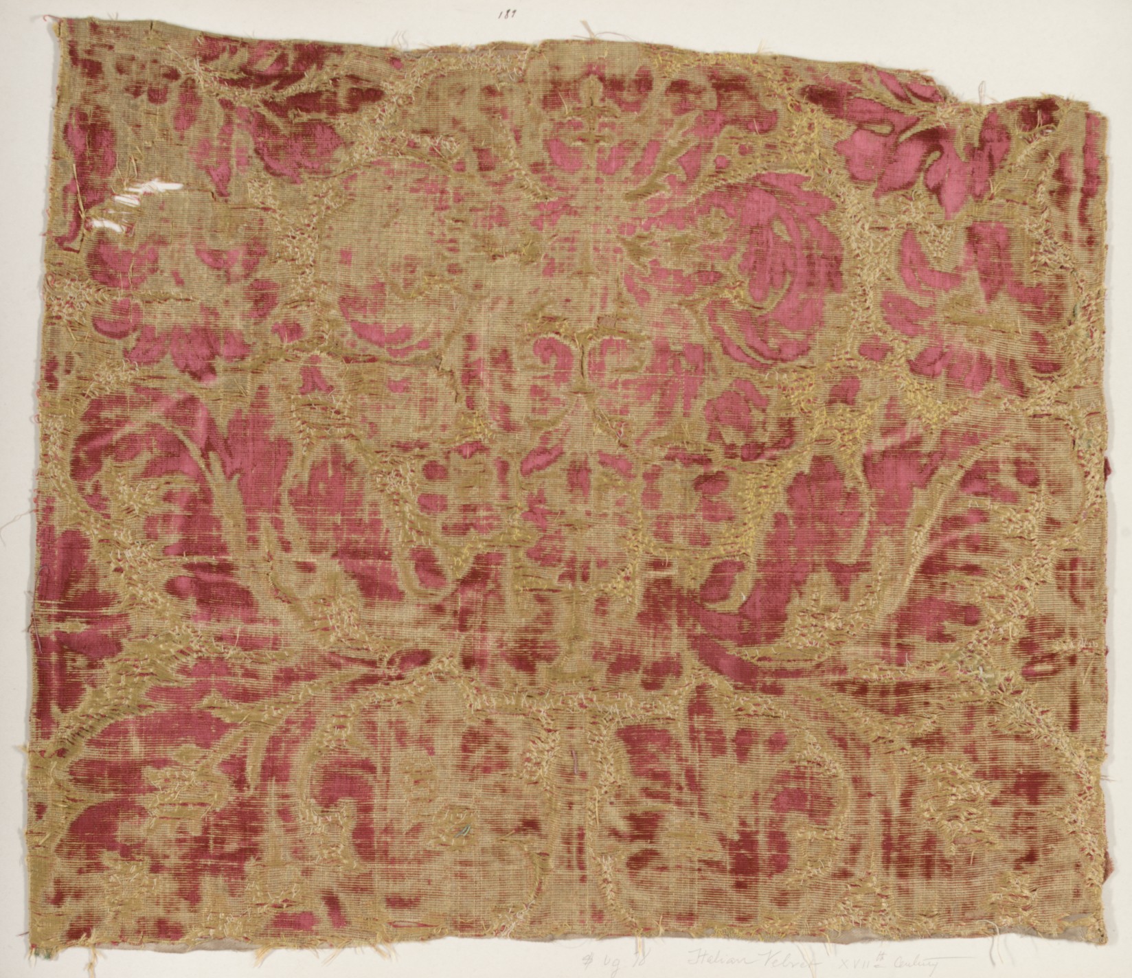 Antique Italian Velvet Textile Fragment