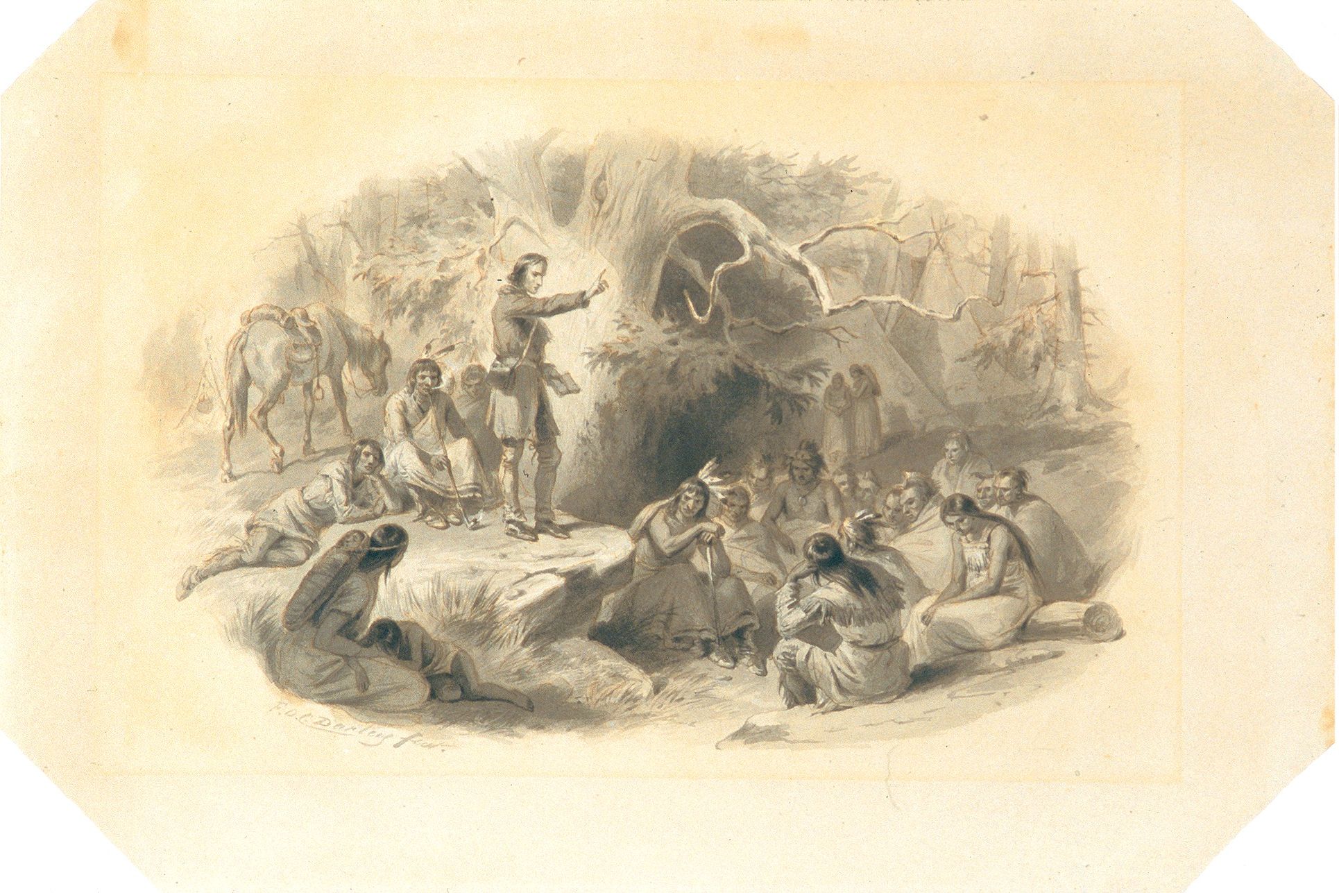 Missionary Addressing Native Americans