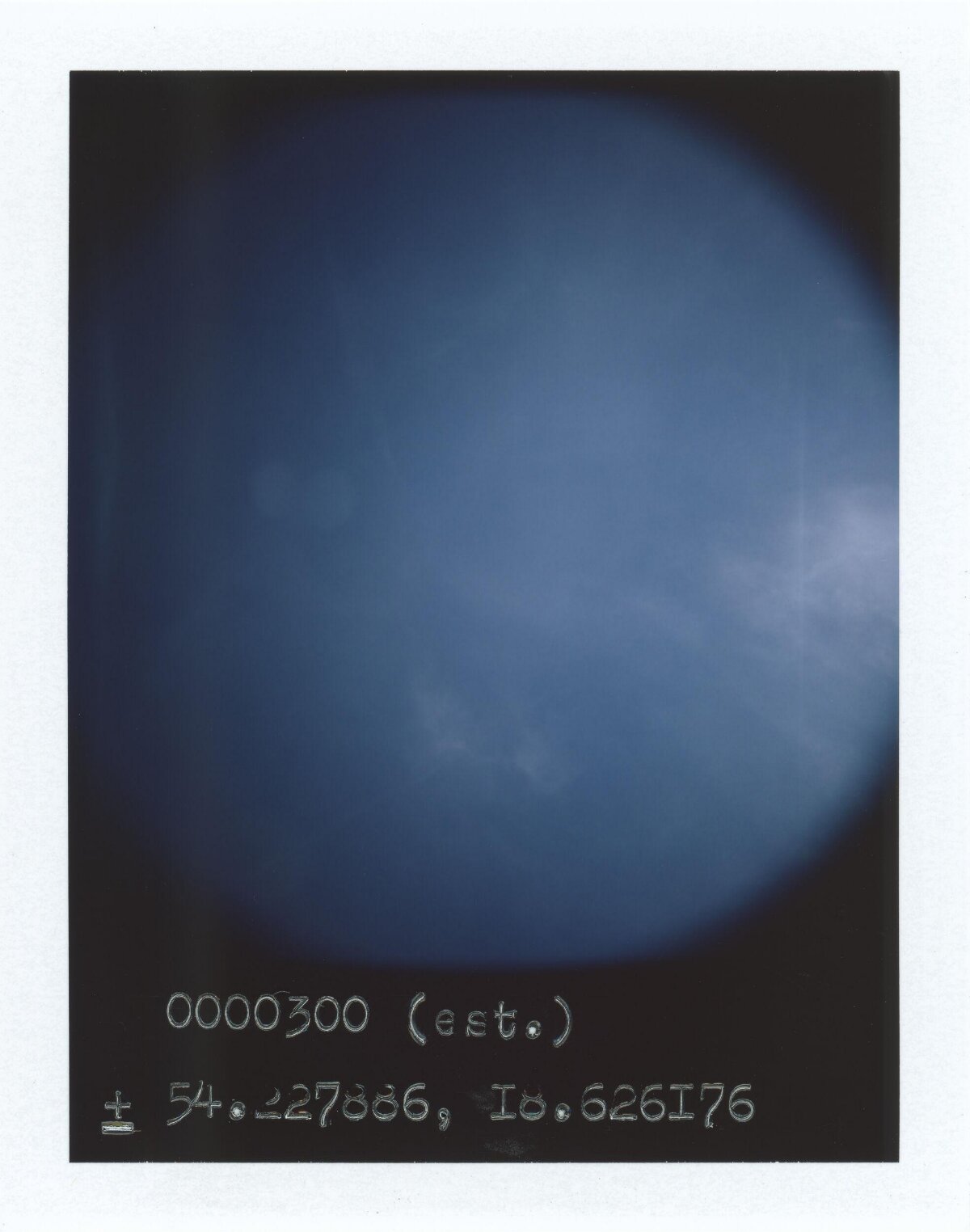 Framed Blue Sky with Coordinates