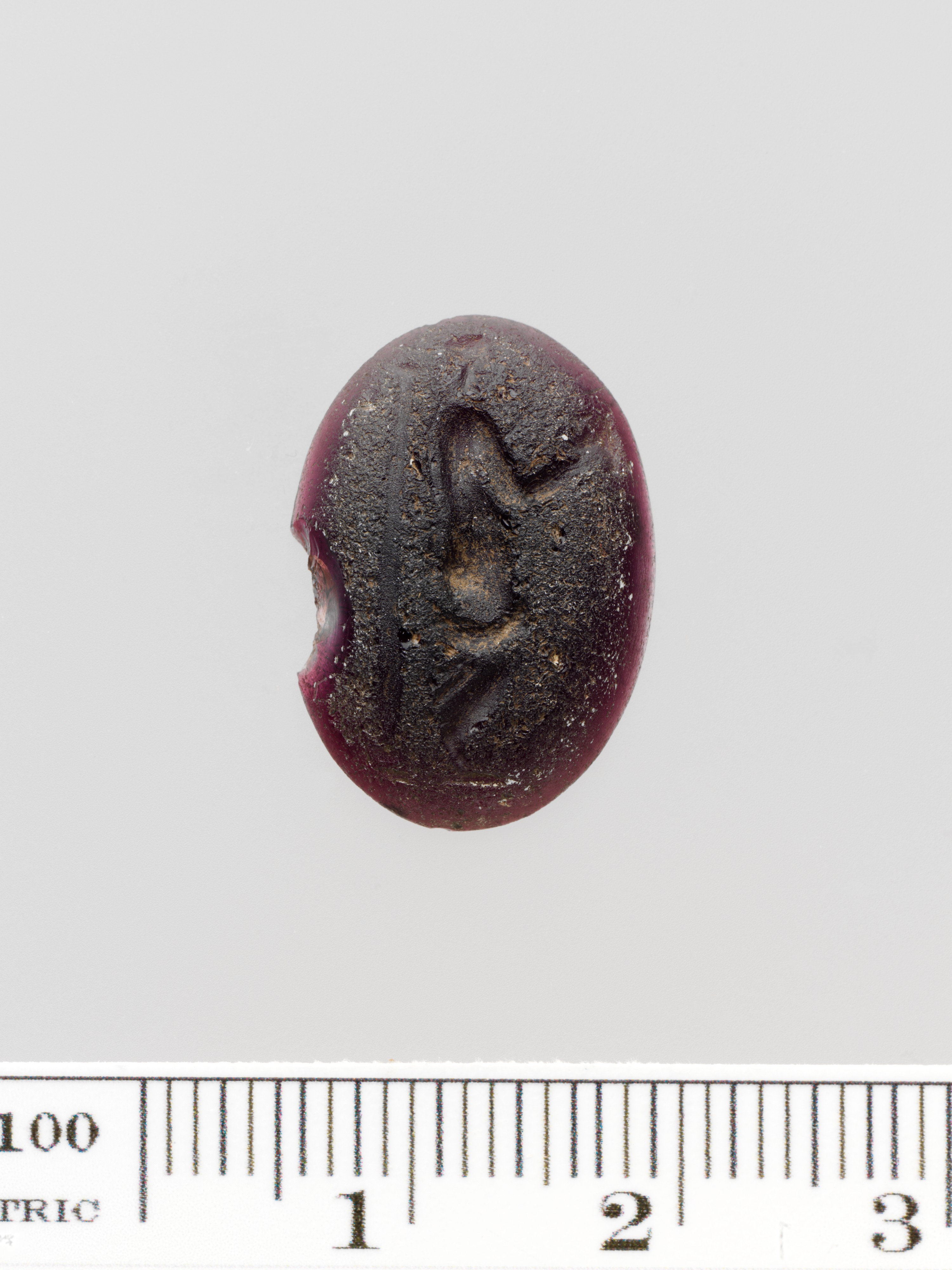 Damaged Purple Oval Antique Gem Seal