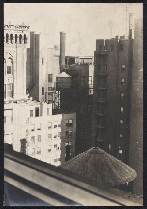Vintage City Building Rooftops