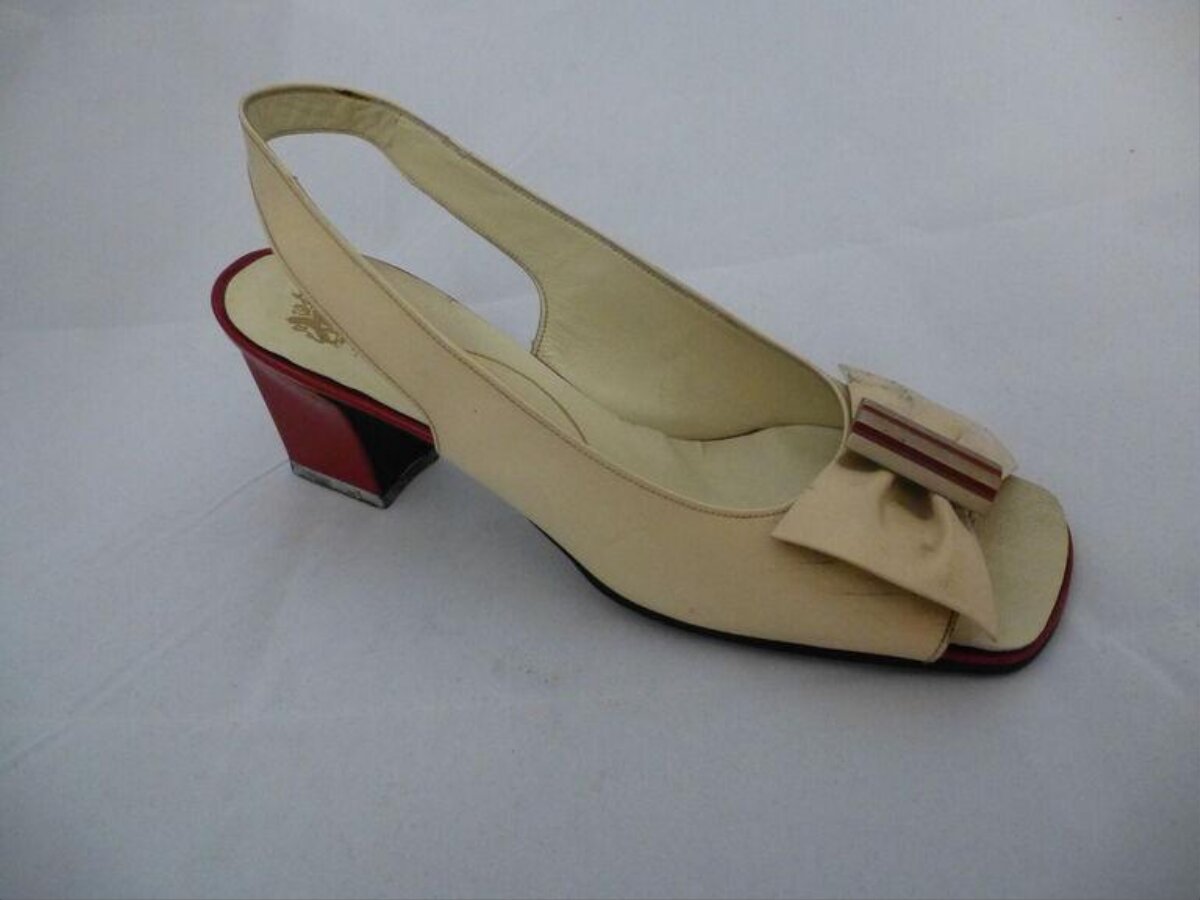Beige Slingback High-Heeled Sandal