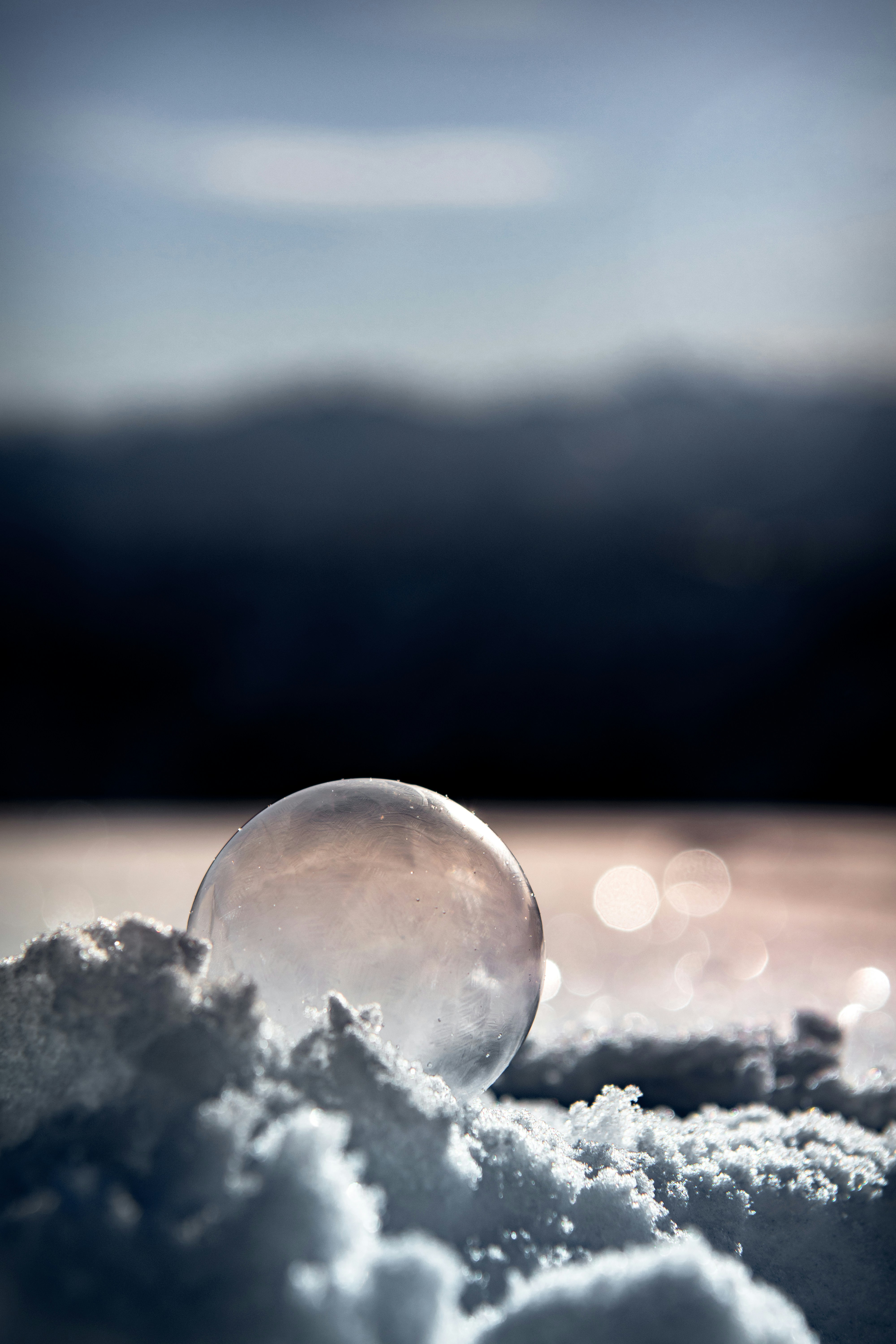 Frozen Bubble on Snowy Ground