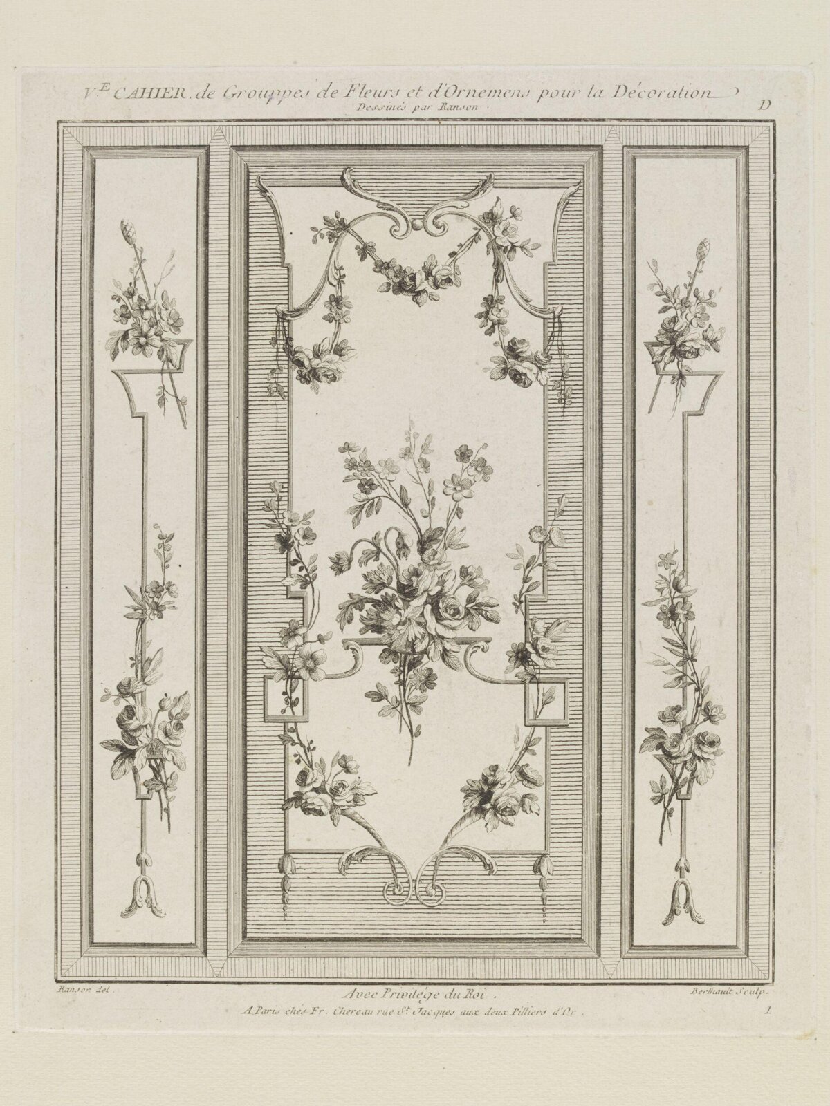 Antique Floral Decorative Panel Design