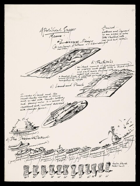 Hand-drawn Political Supper Menu