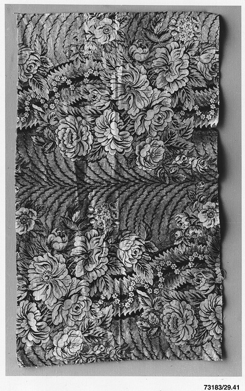 Antique Floral Printed Textile Fragment