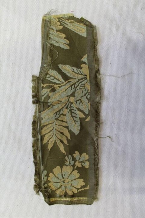Antique Floral Woven Fabric Fragment
