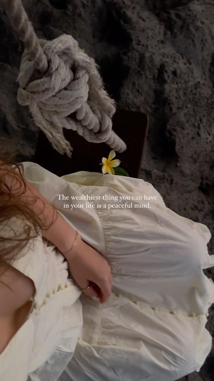 Woman on Rope Swing with Peace Quote
