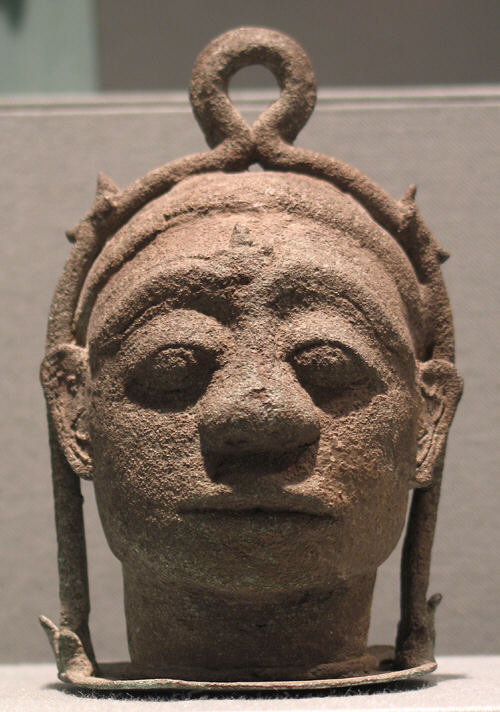 Ancient Bronze Human Head Relic
