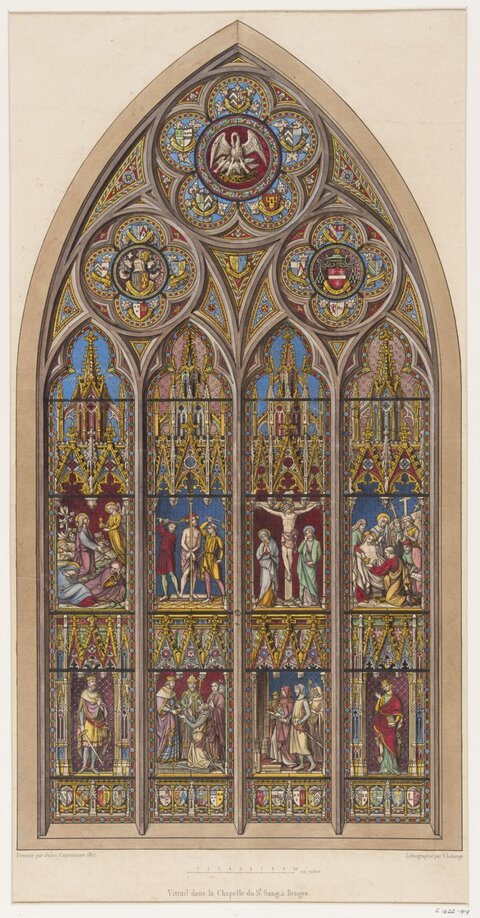 Stained Glass Window in Bruges Chapel