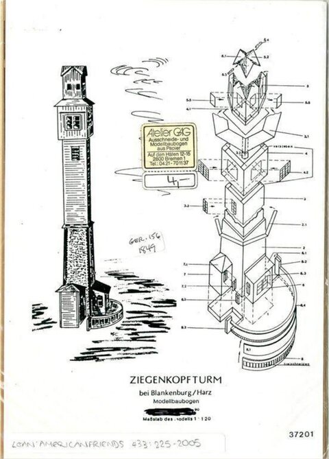 Ziegenkopfturm Paper Model Diagram