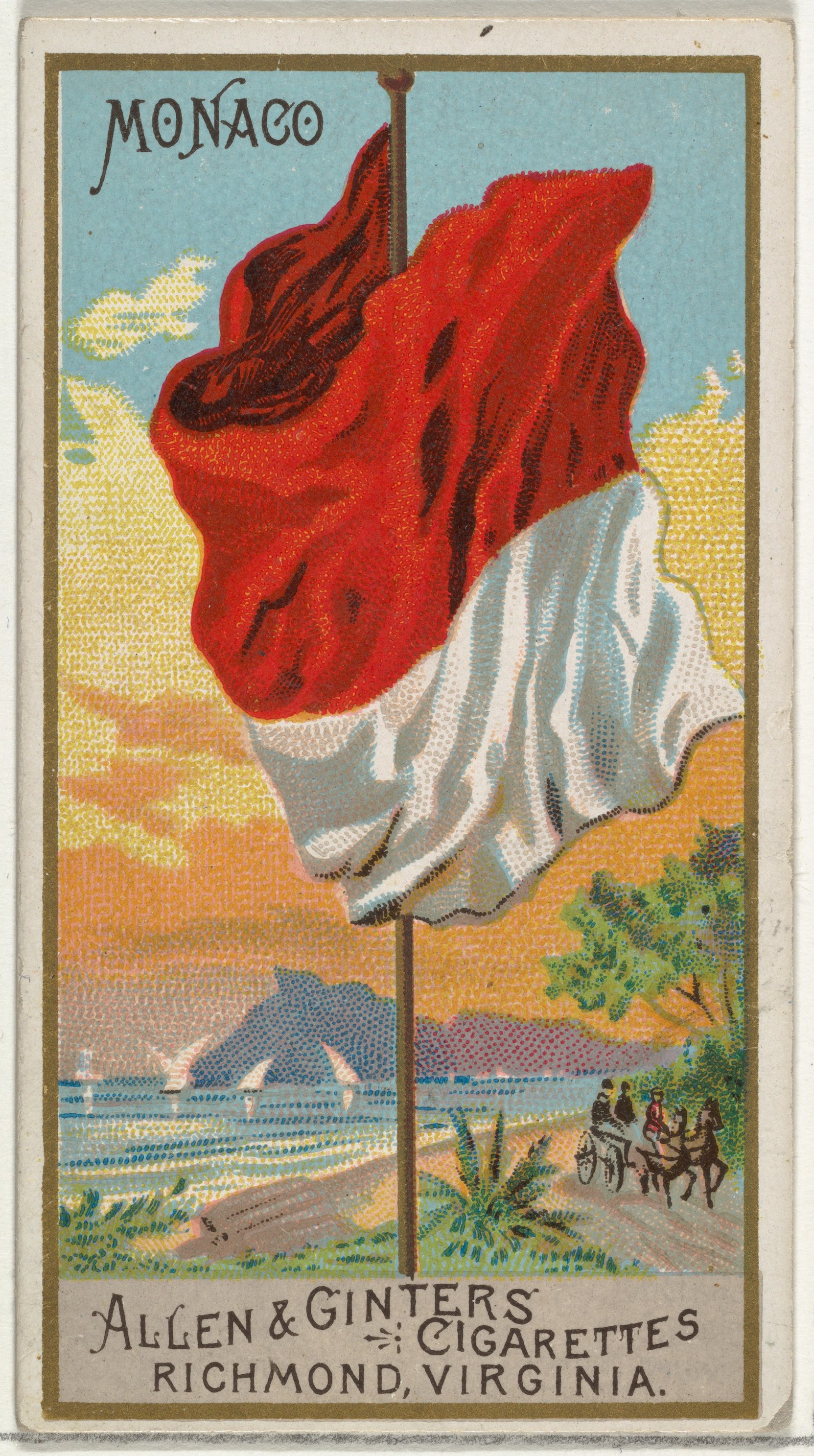 Vintage Monaco Flag Cigarette Card