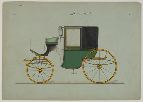 Vintage Horse Carriage Design Drawing