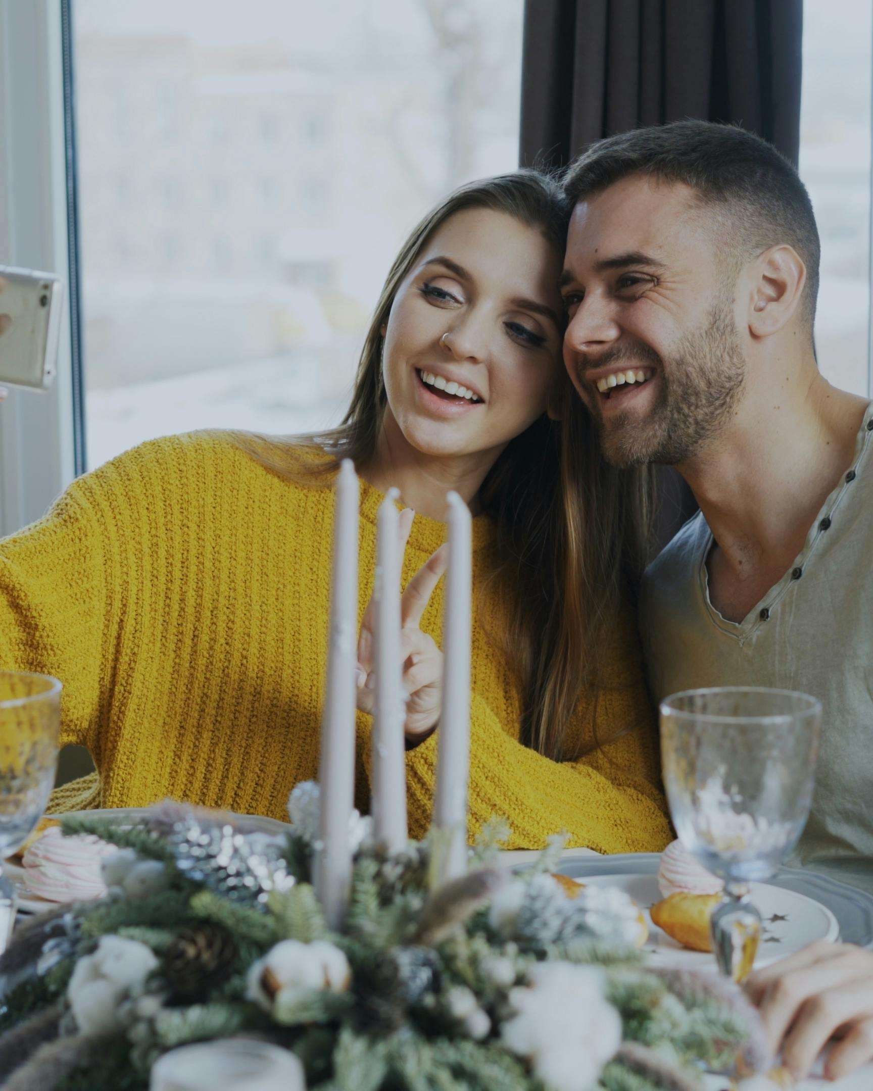 Happy Couple Taking a Selfie
