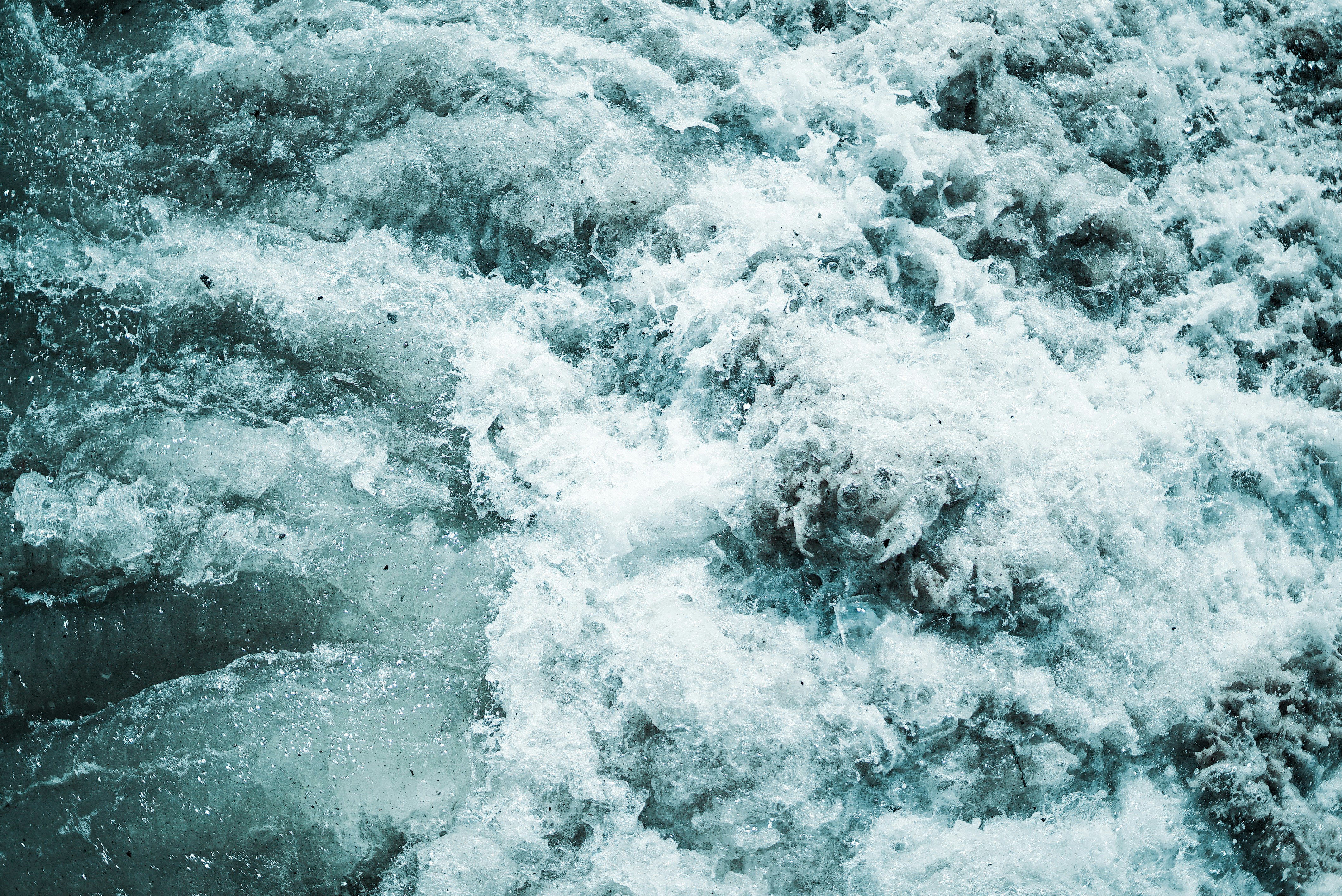 Turbulent Rushing River Water