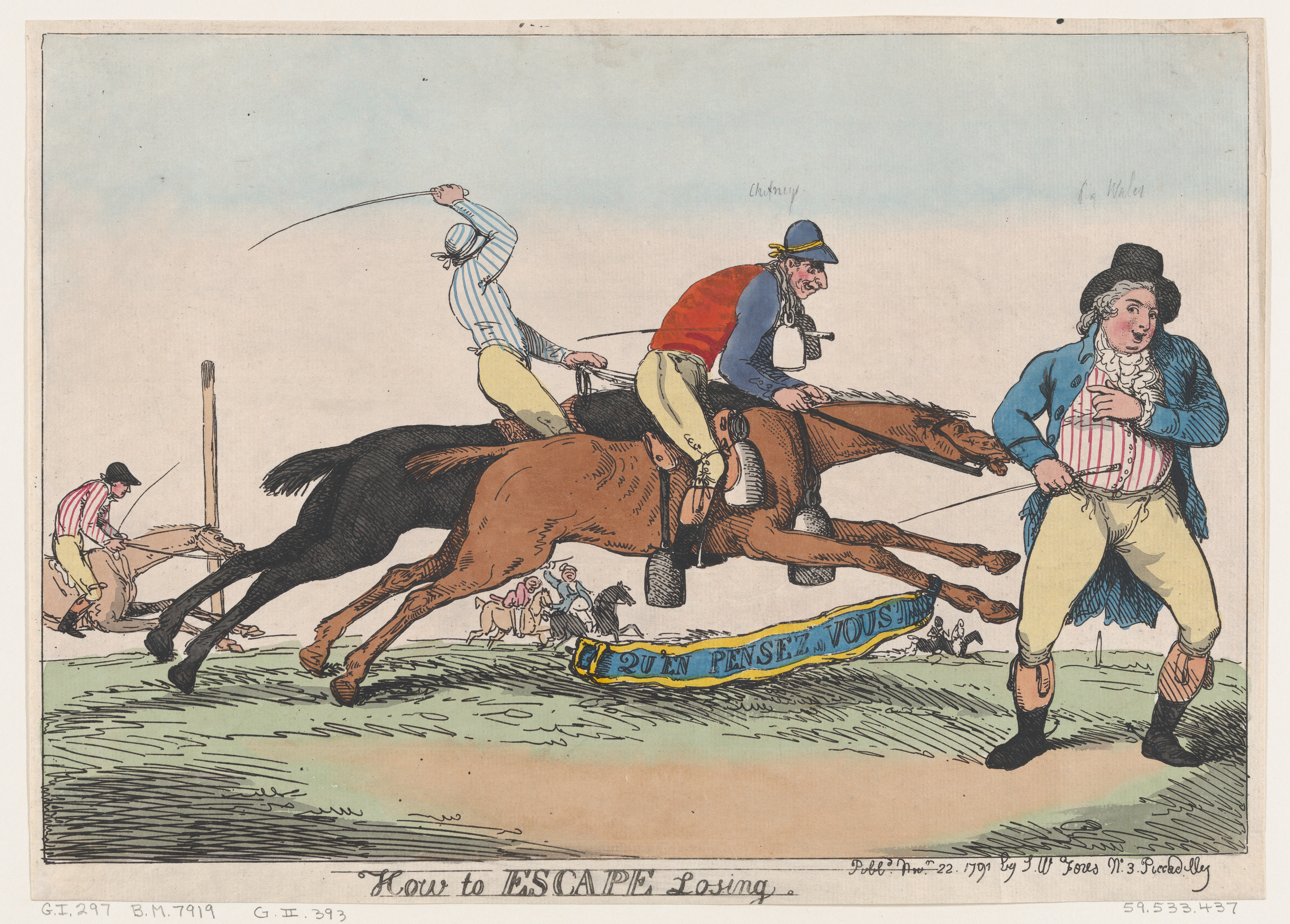 How to Escape Losing Horse Race Caricature