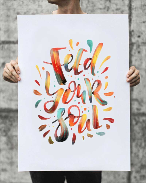 Feed Your Soul Hand Lettered Poster