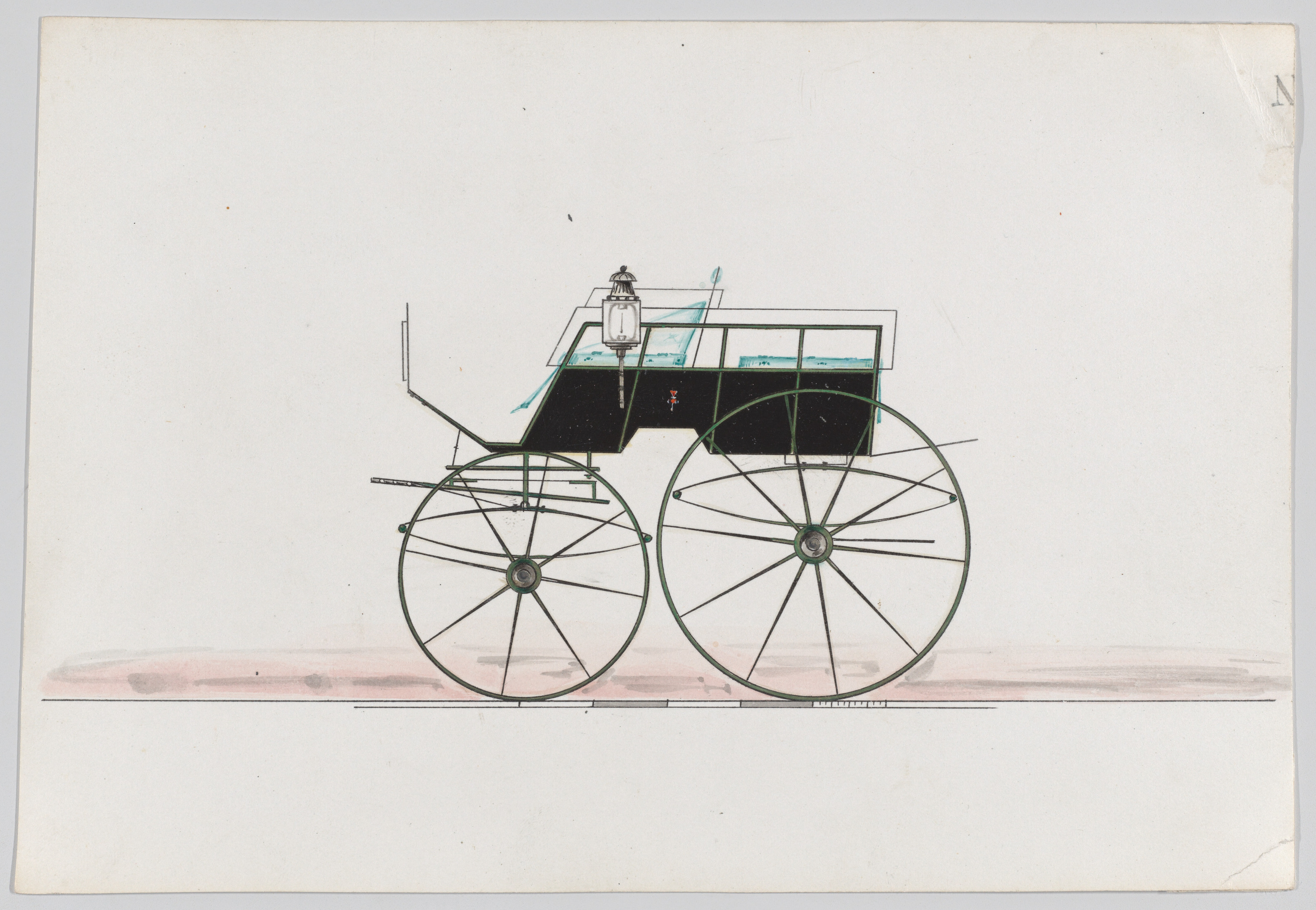 Design Drawing of a Vintage Carriage