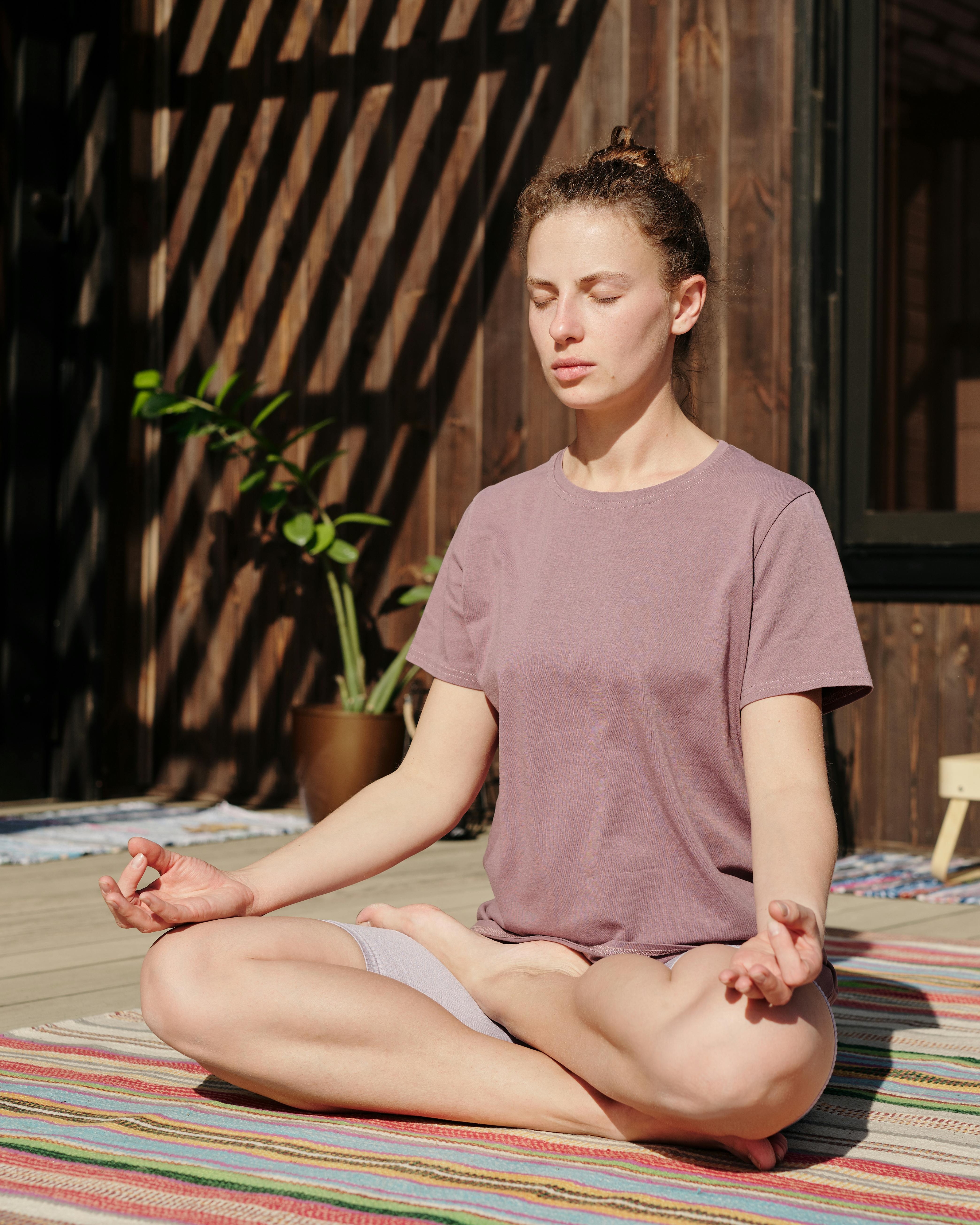 Woman Meditating Outdoors