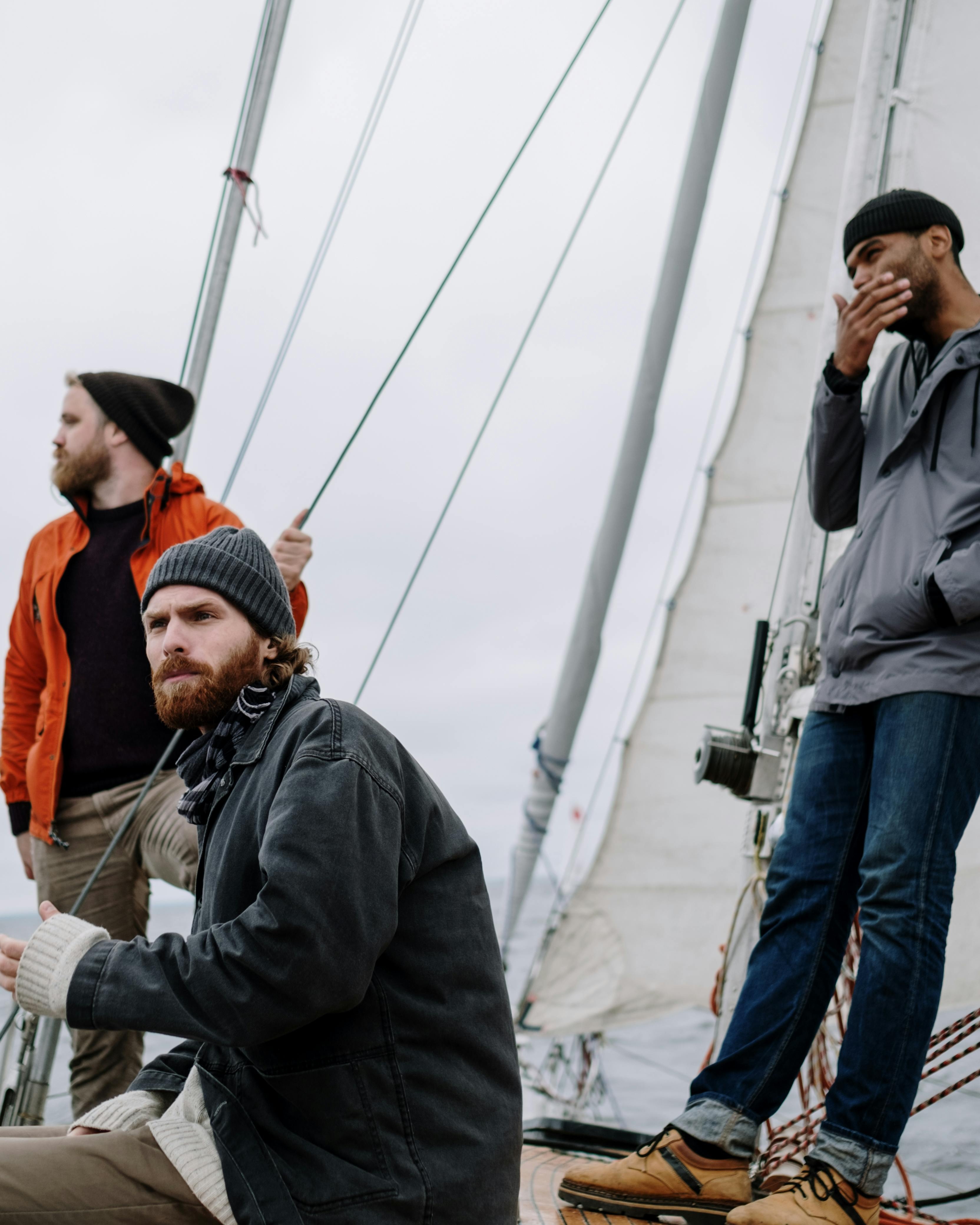 Three Men on a Sailing Boat