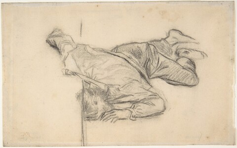 Pencil Sketch of a Reclining Man