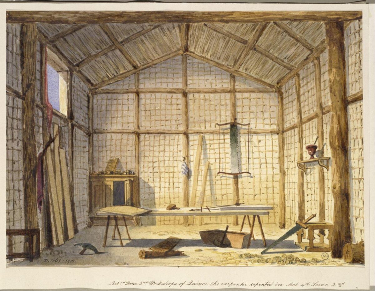 Quince the Carpenter's Workshop Set Design