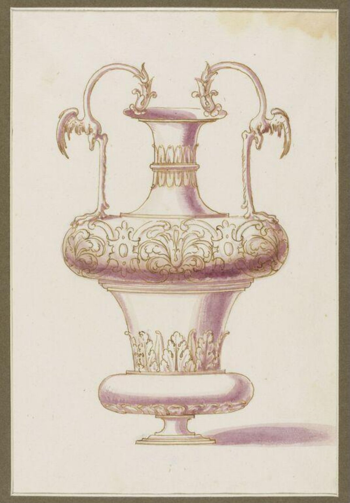 Design Sketch of Ornate Decorative Vase