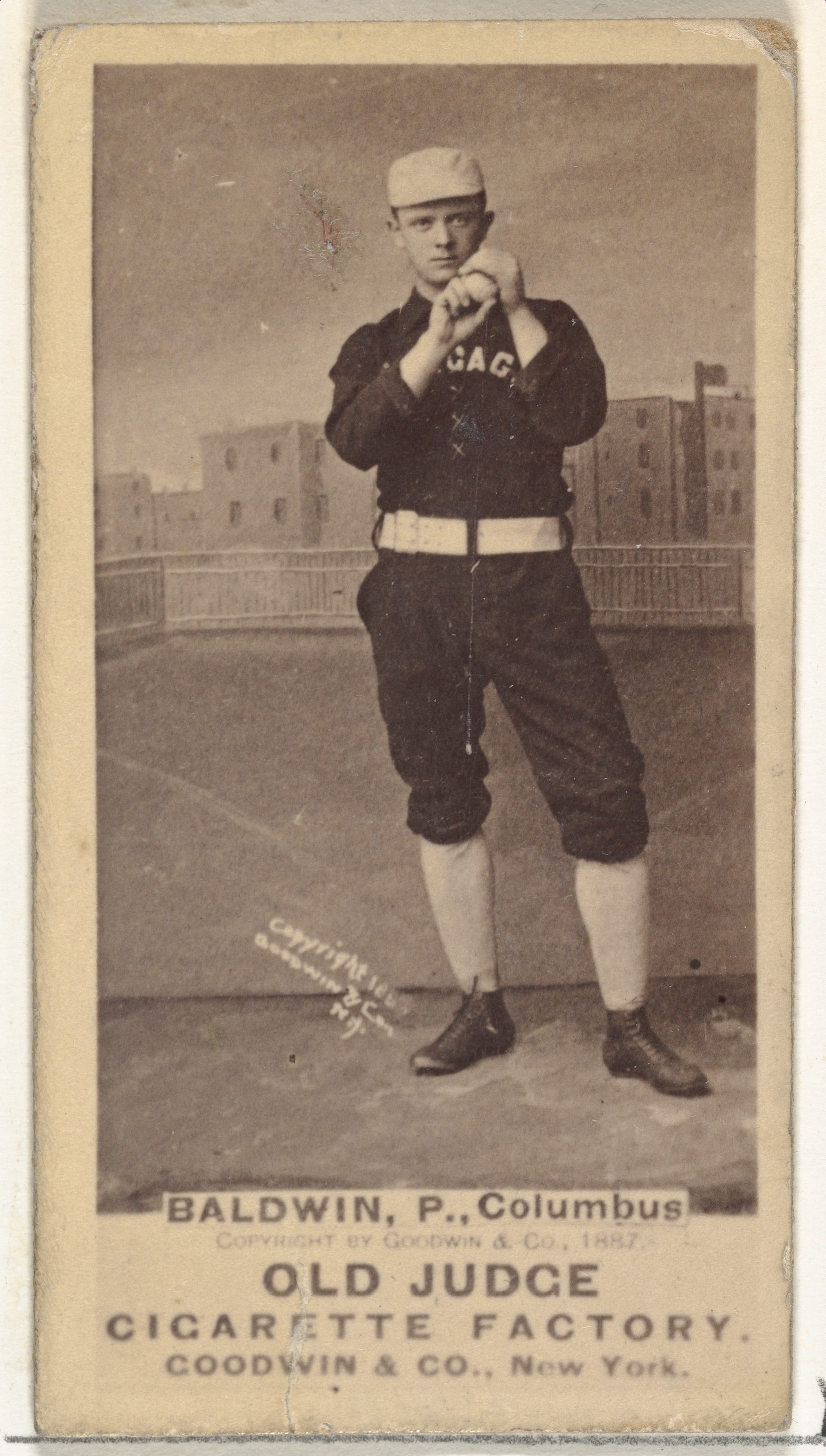 1887 Old Judge Baldwin Baseball Card