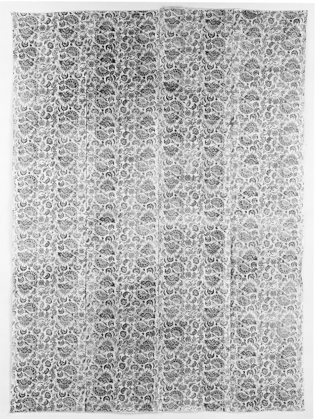 Black and White Floral Pattern Textile