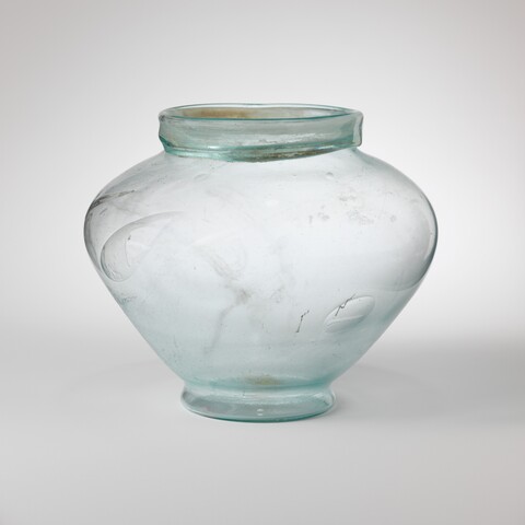 Transparent Light Blue Glass Jar