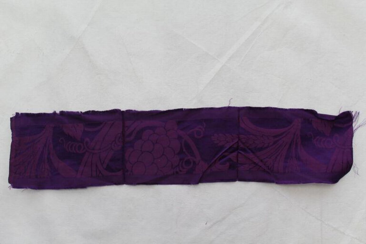 Purple Grape Patterned Silk Fragment