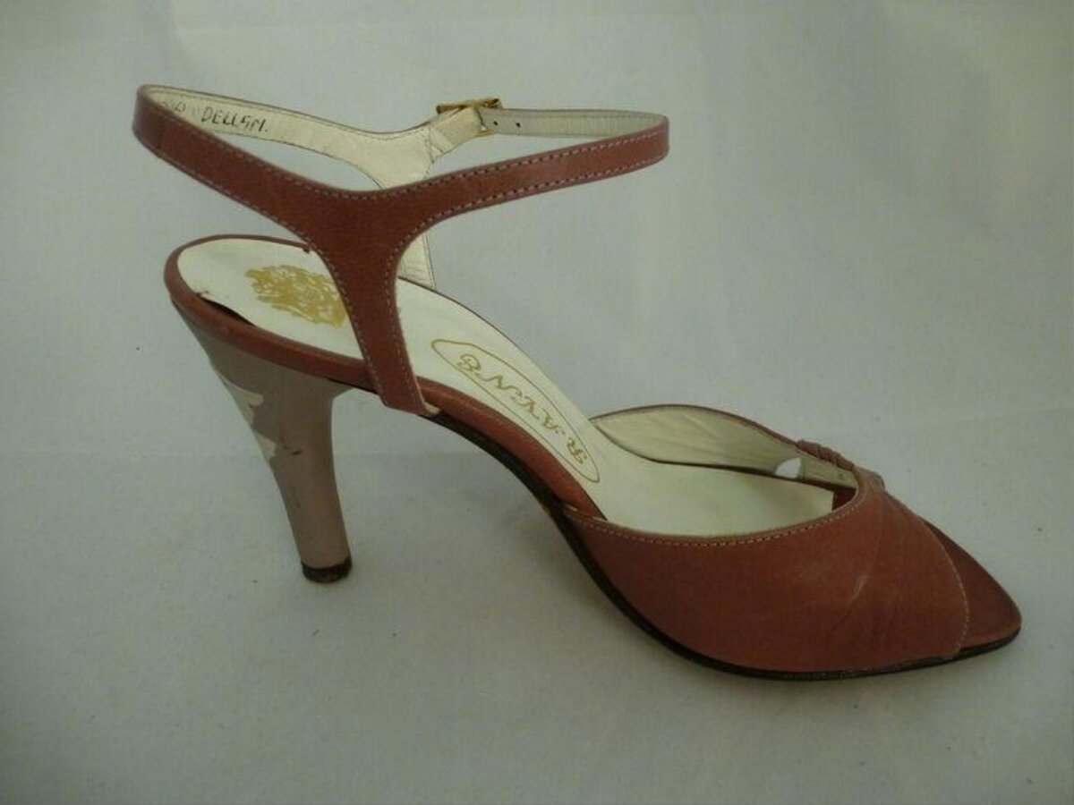 Brown Peep-toe Slingback High Heel
