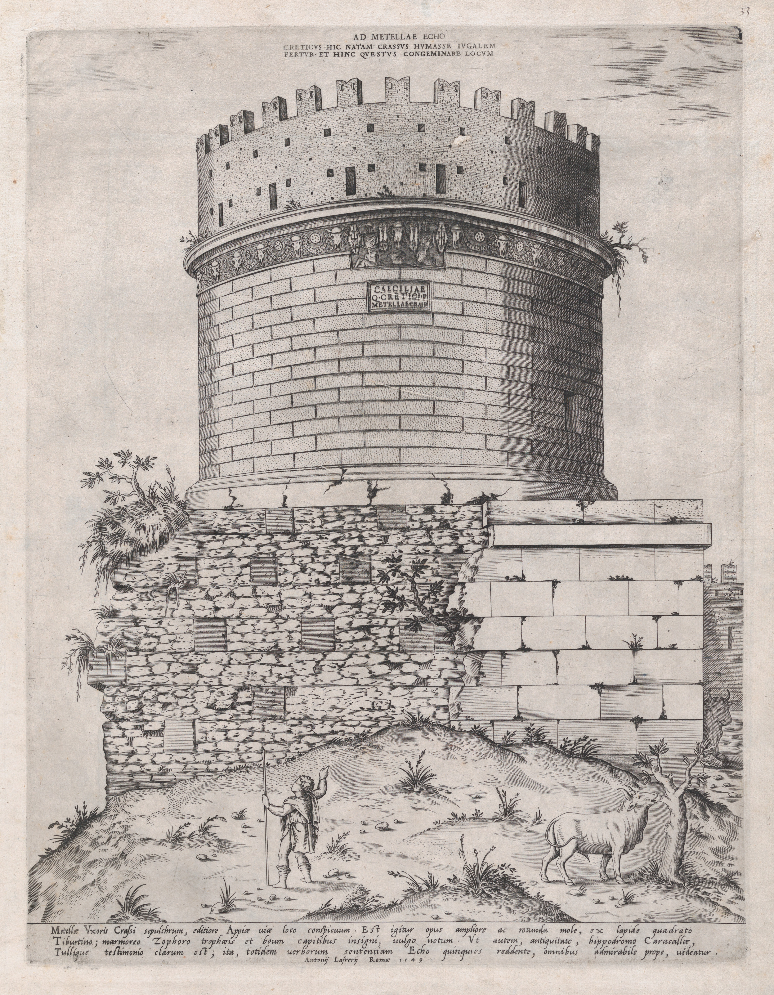 Engraving of Caecilia Metella Tomb