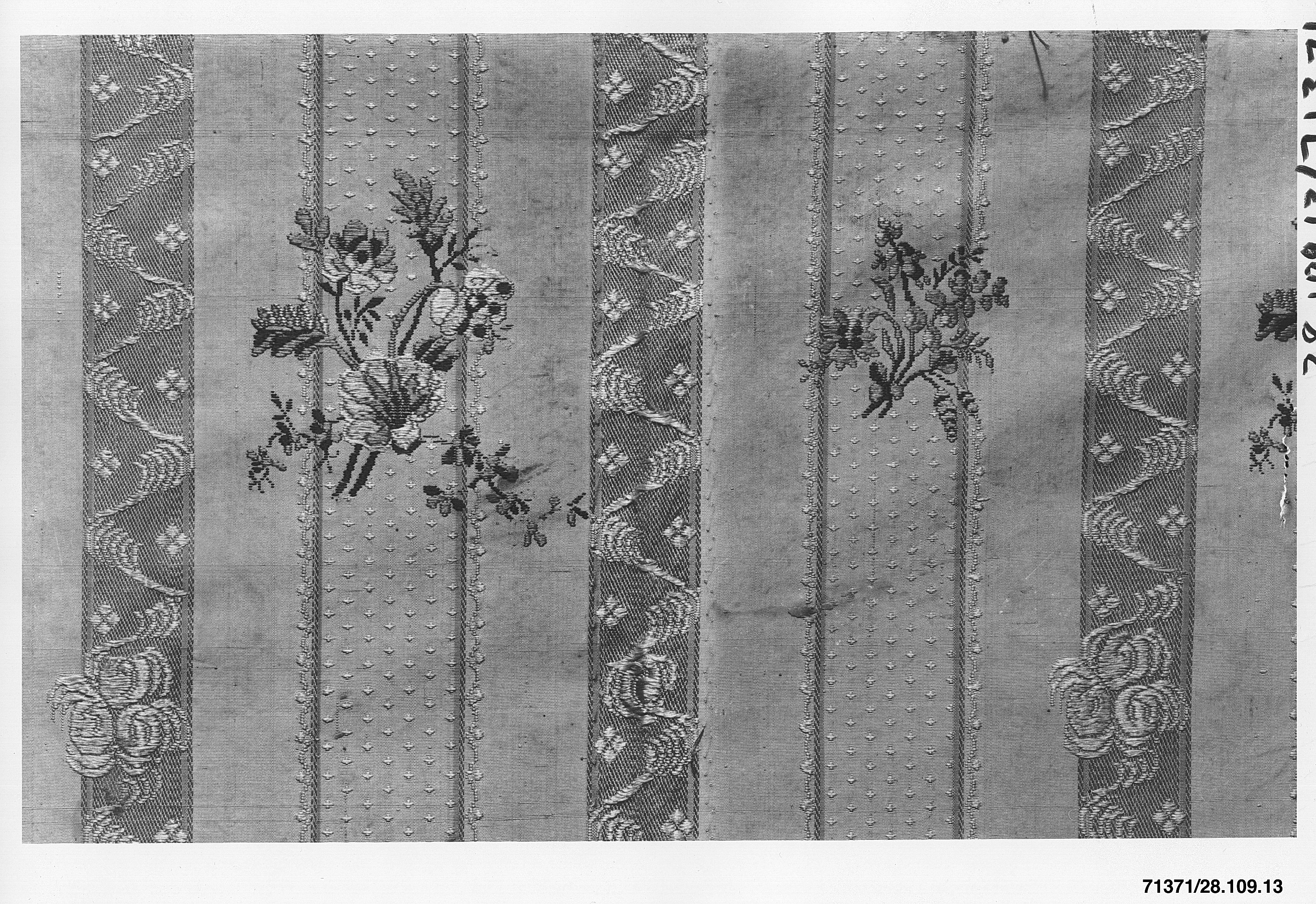 Antique Floral Woven Silk Textile