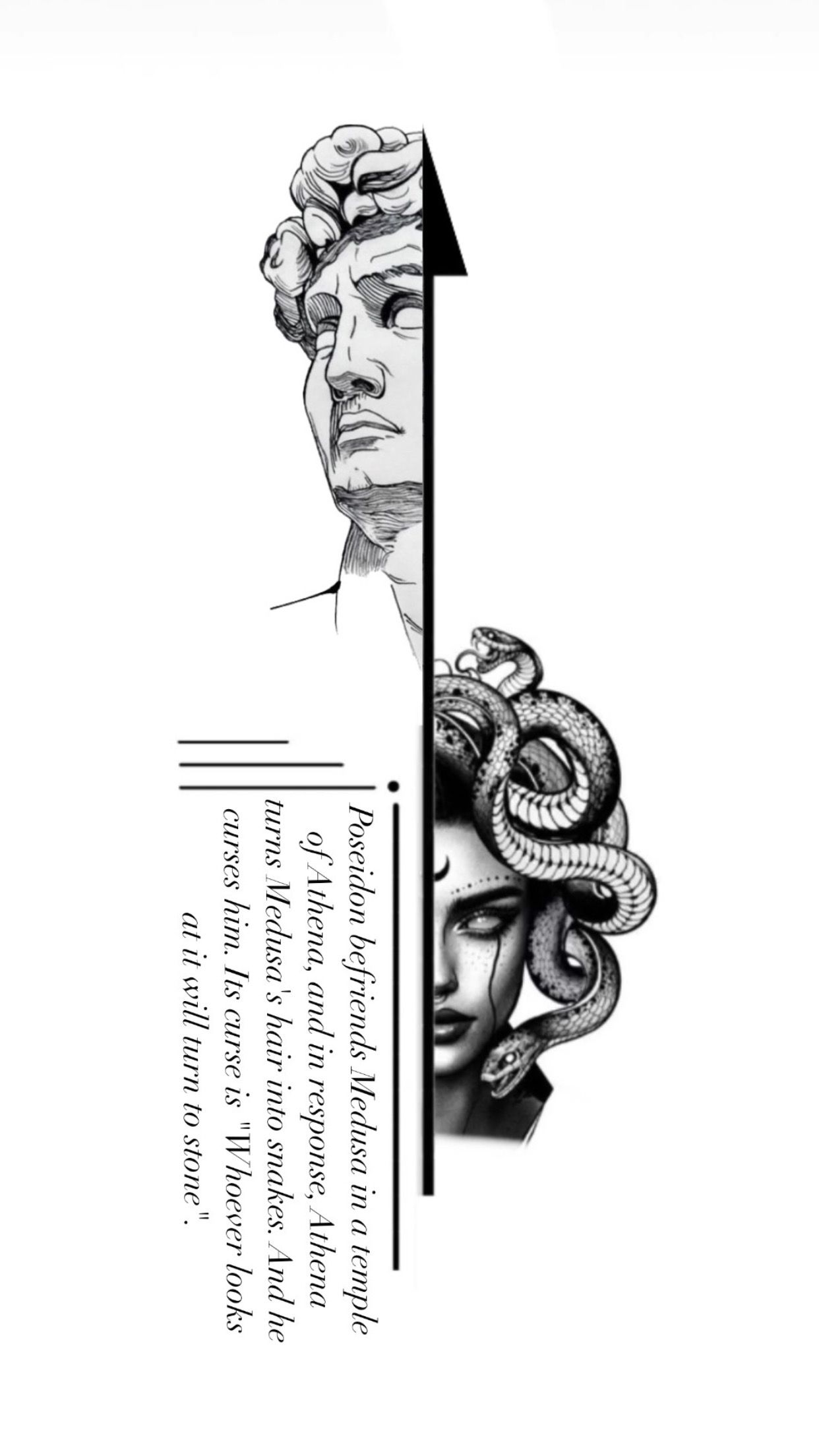 Medusa Greek Myth Split Illustration