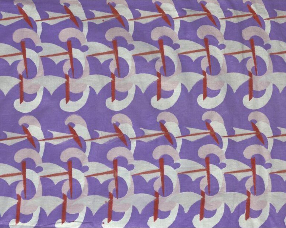 Purple Abstract Geometric Textile Pattern